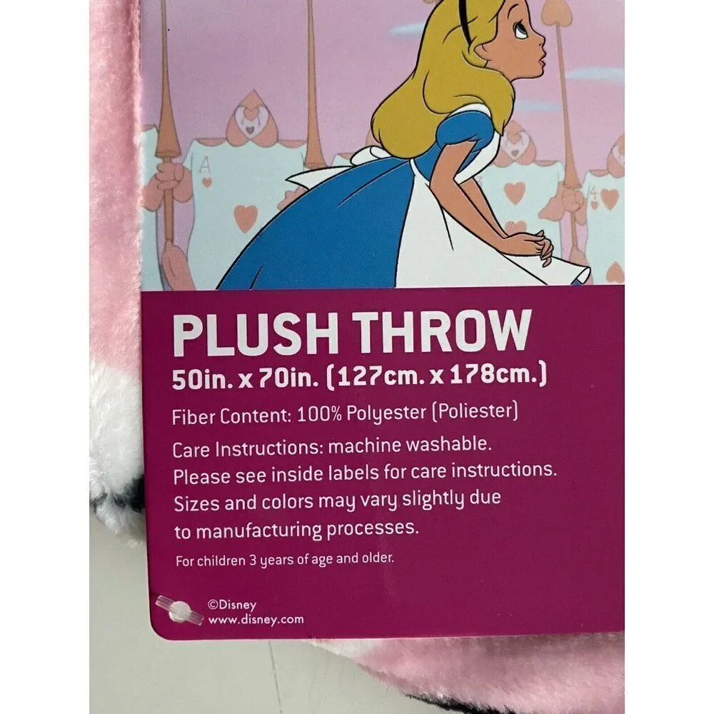 Disney Alice In Wonderland Throw Blanket Valentines Day 50 X 70”‎ White Rabbit